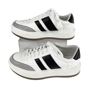 Madden Girl Navida Sneakers Women's 9.5 Platform Tennis Shoes White Low Top LKNU